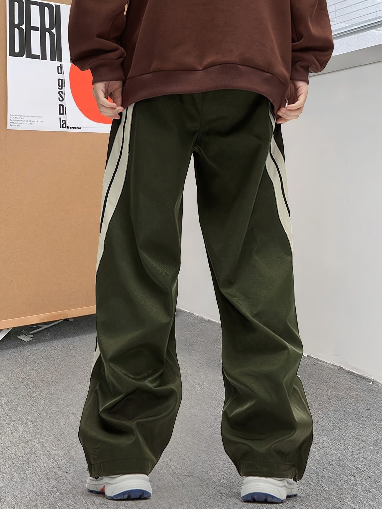 Men's Colorblock Long Straight Pants