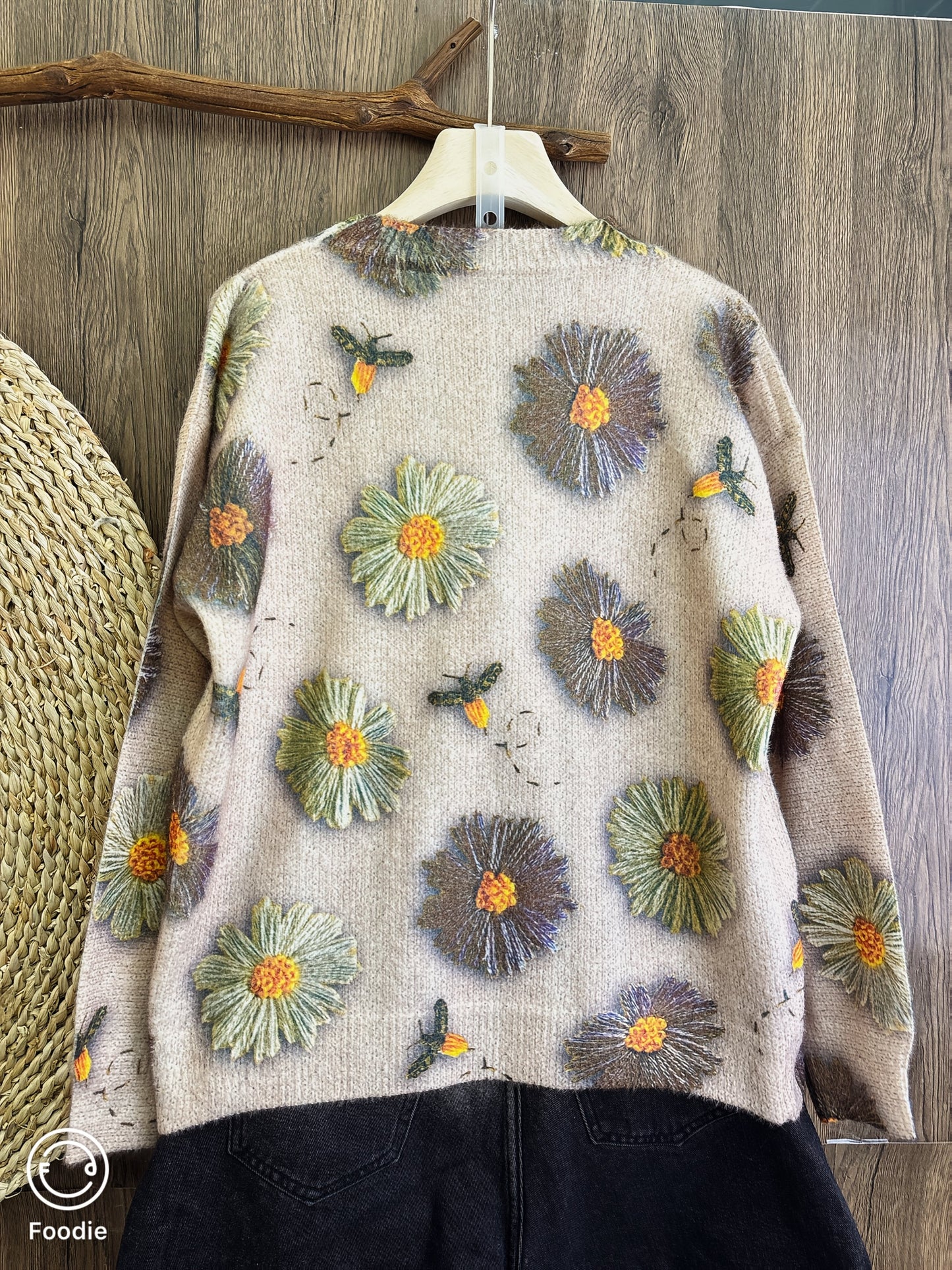 Floral Jacquard Knit Sweater for Women