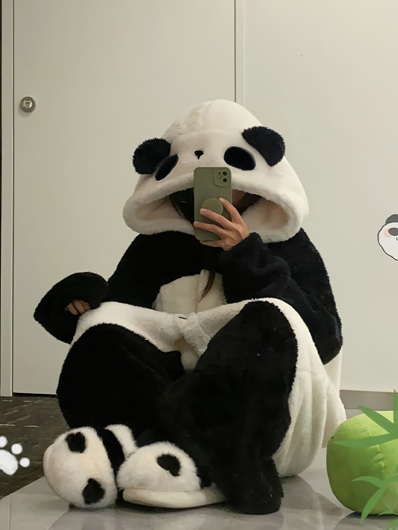 Cozy Panda Hooded Fleece Robe Women