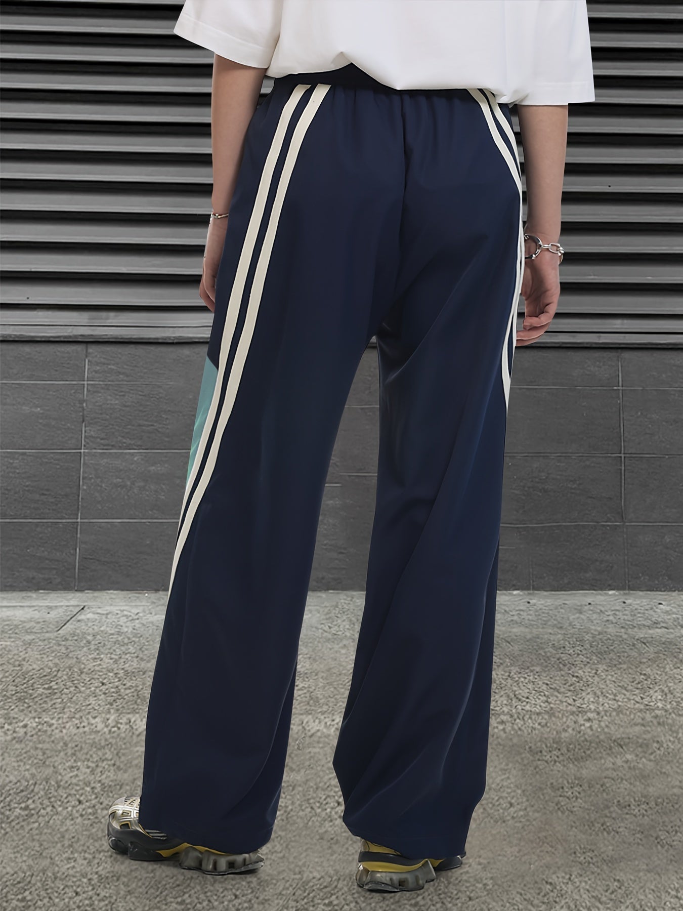 Men's Colorblock Long Straight Pants