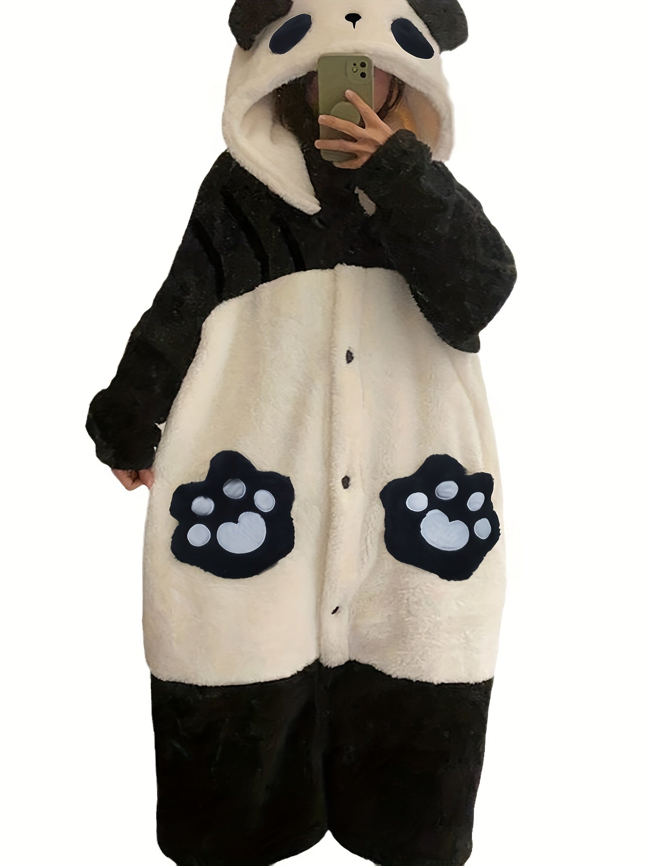 Cozy Panda Hooded Fleece Robe Women