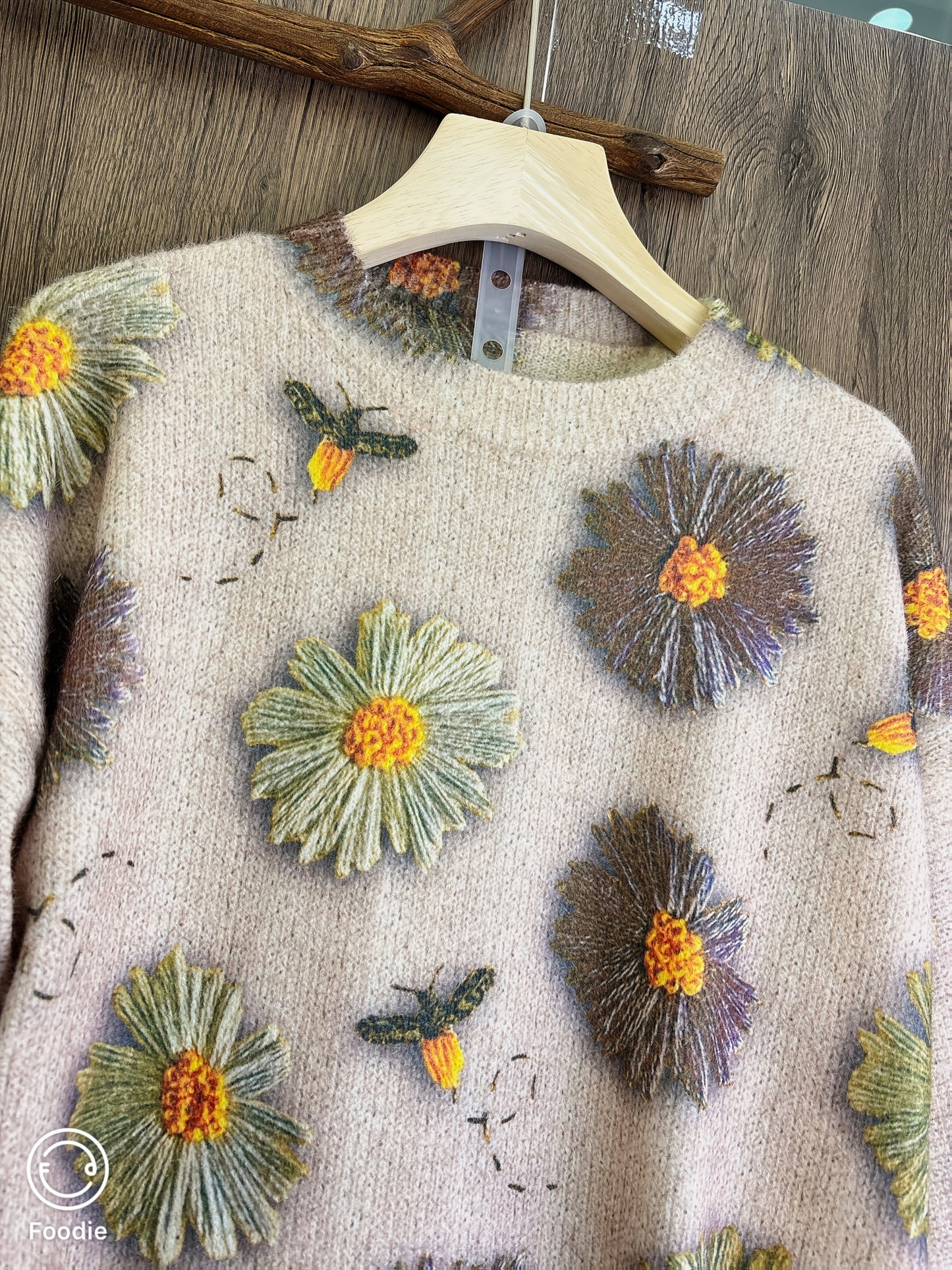 Floral Jacquard Knit Sweater for Women