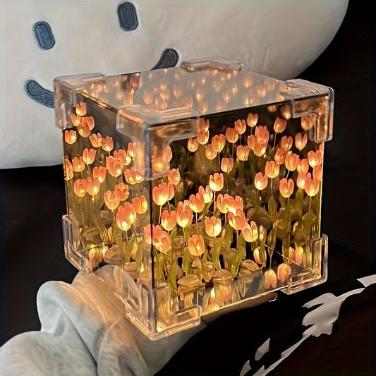 3D Tulip Night Light, DIY Flower LED Lamp