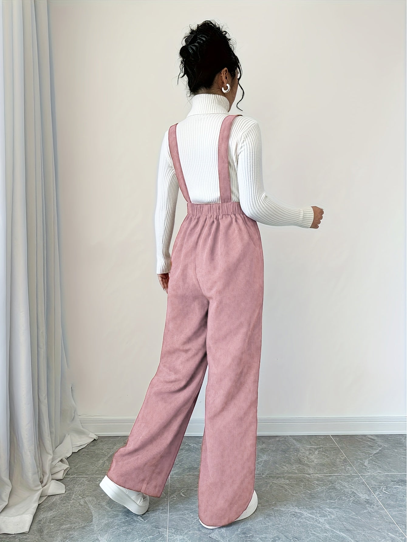 Women's Casual Spandex Polyester Corduroy Jumpsuit