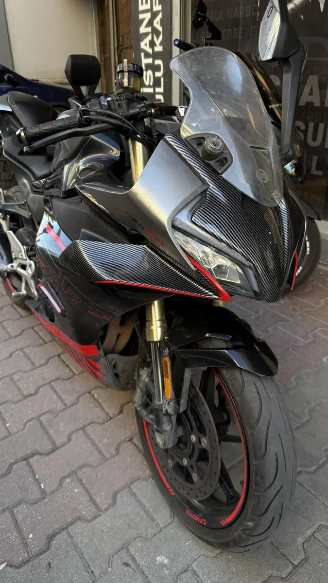 Cfmoto 450sr sag sol kanat üzeri karbon desen kapak - ek görsel