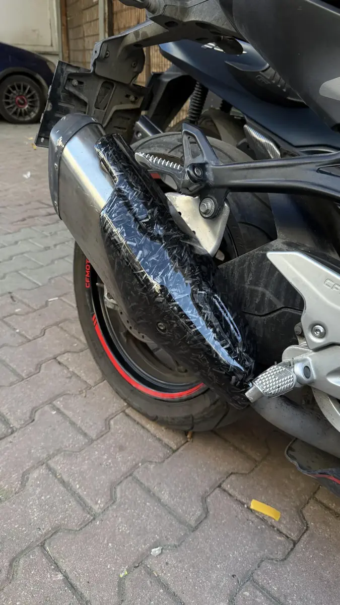 Cfmoto 450sr eksoz üzeri forget desen kapak - ek görsel