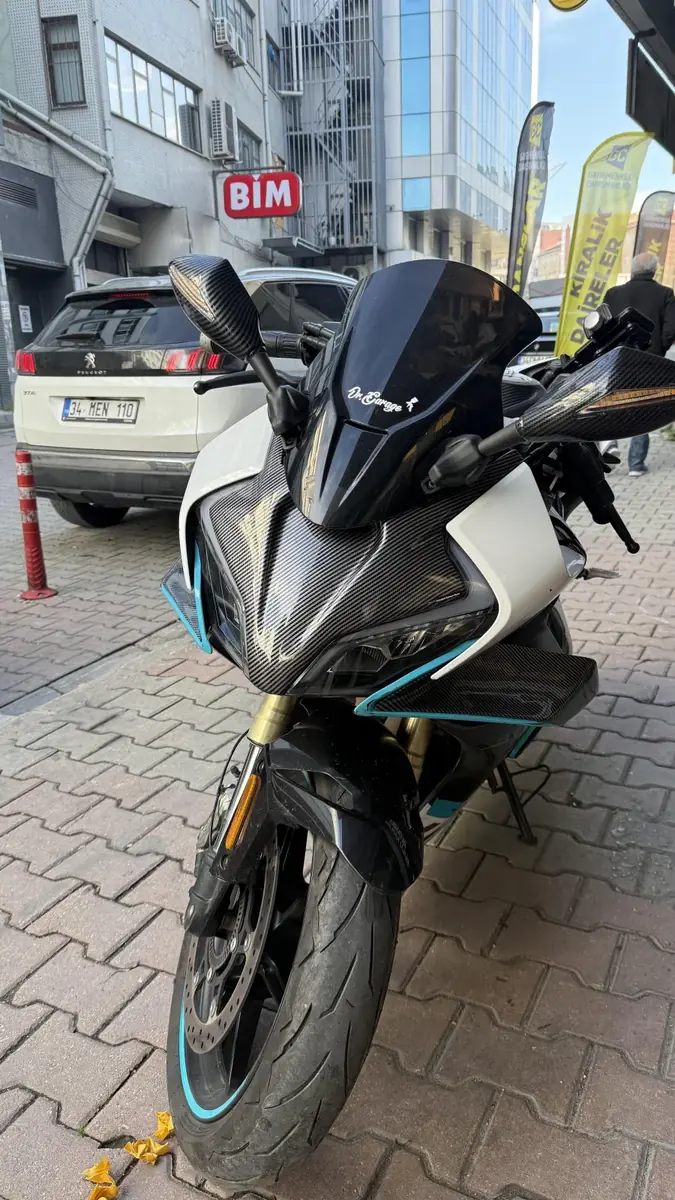 Cfmoto 450sr sag sol kanat üzeri karbon desen kapak - ek görsel