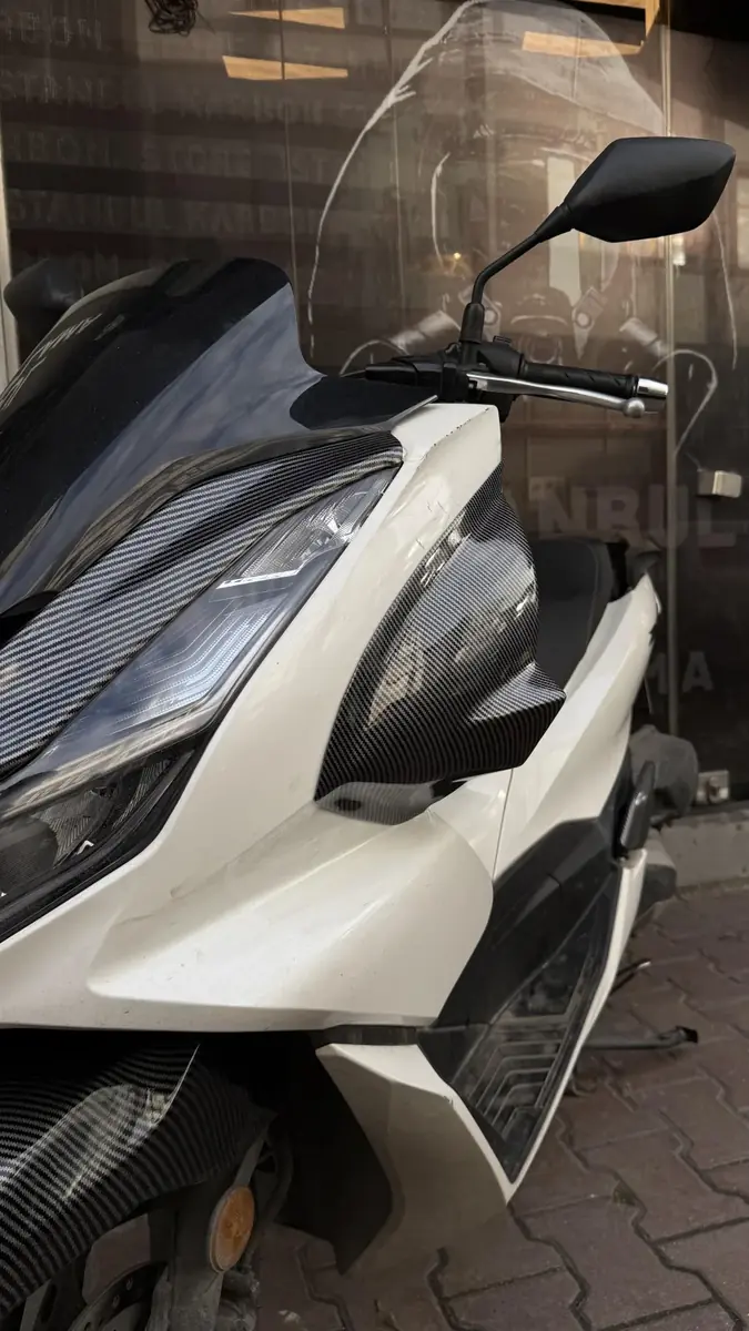 Honda pcx sag sol bacak koruma seti karbon kapak  2021-2024 - ek görsel