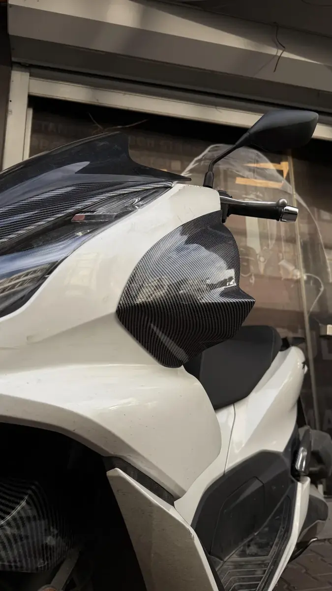 Honda pcx sag sol bacak koruma seti karbon kapak  2021-2024 - ek görsel