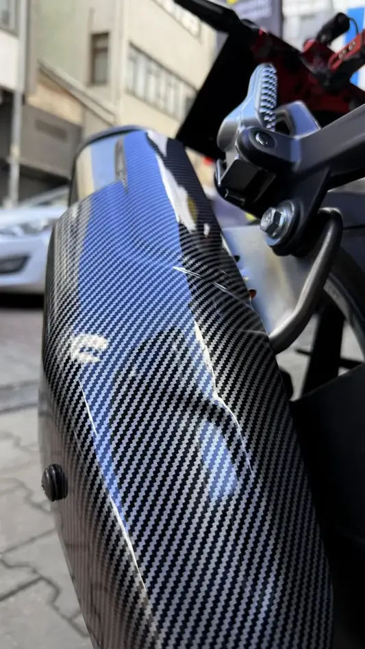cf moto 450sr 2li set karbon desen kapak(ön far üstü+eksoz)